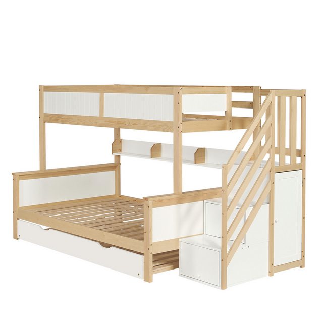 Odikalo Etagenbett Kinderbett Rollbett Kleiderschrank Ecktreppe 90x200&120* günstig online kaufen