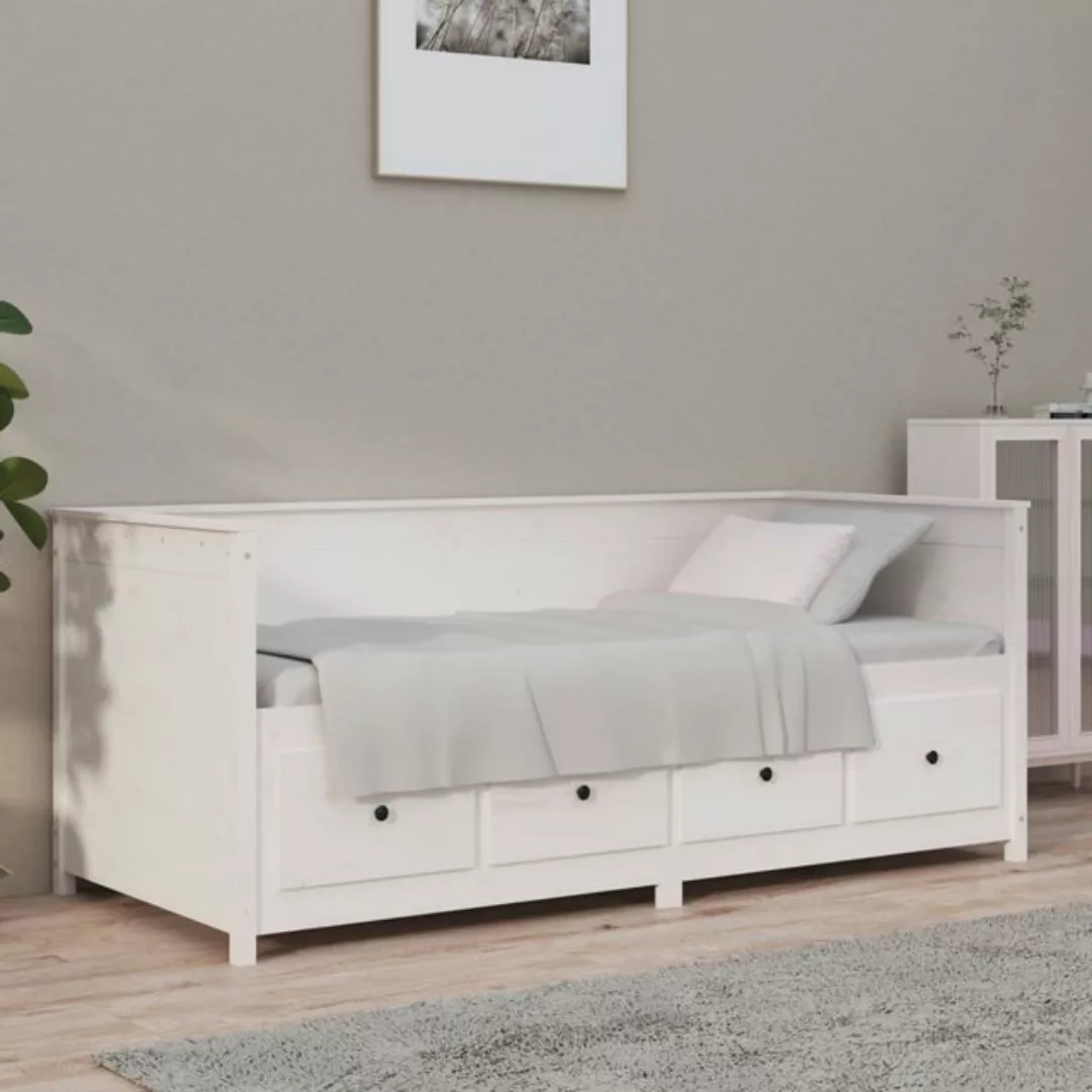 vidaXL Gästebett Tagesbett Weiß 75x190 cm Massivholz Kiefer Bett Bettgestel günstig online kaufen