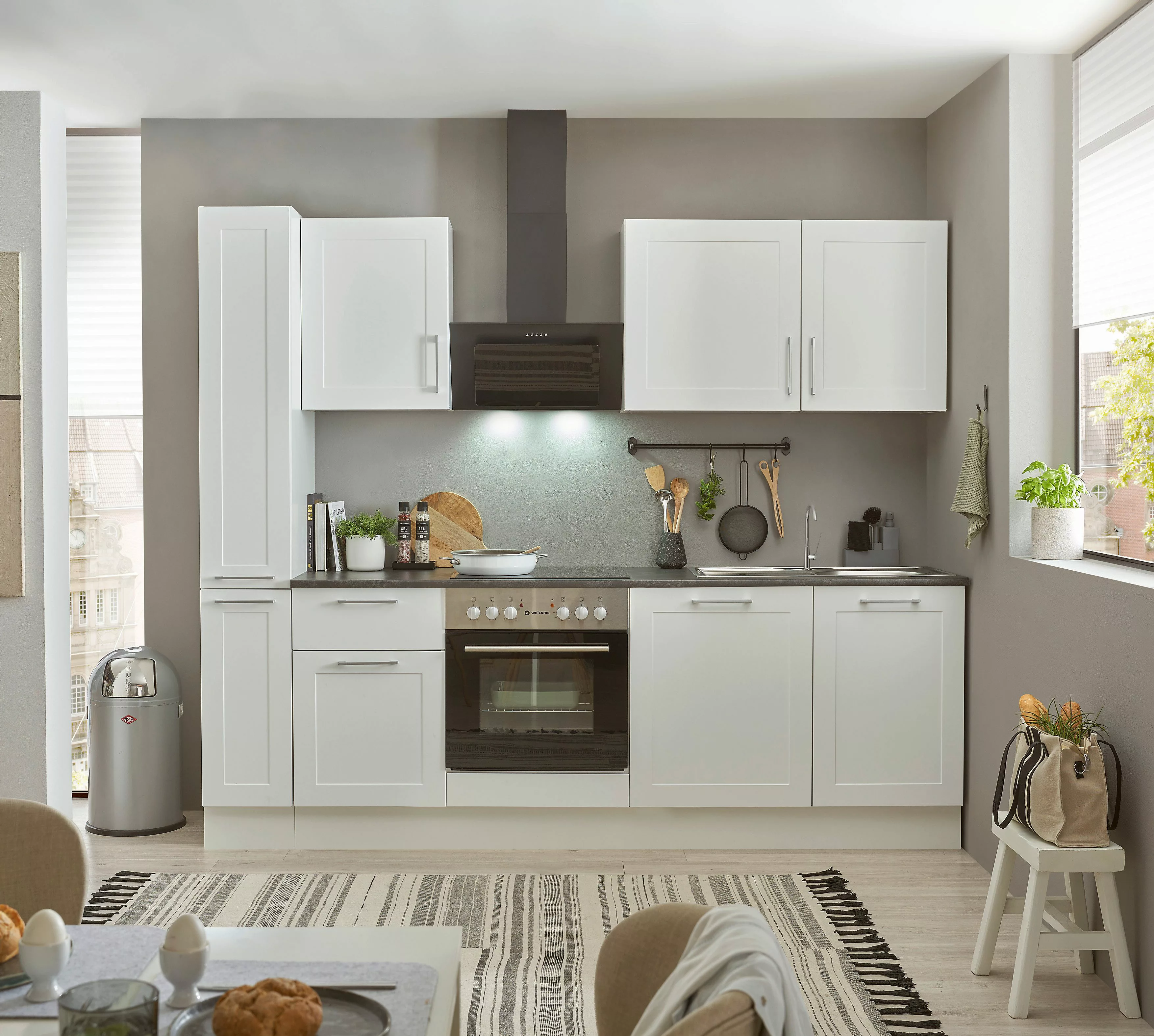 BASIC by Balculina Küchenzeile "Marsi", Breite 250 cm, wahlweise mit E-Gerä günstig online kaufen