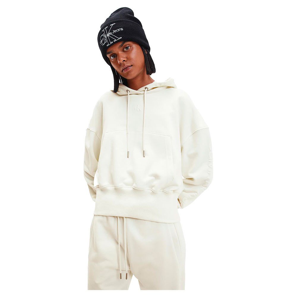 Calvin Klein Jeans Batwo Tone Monogram Kapuzenpullover XS Tofu günstig online kaufen