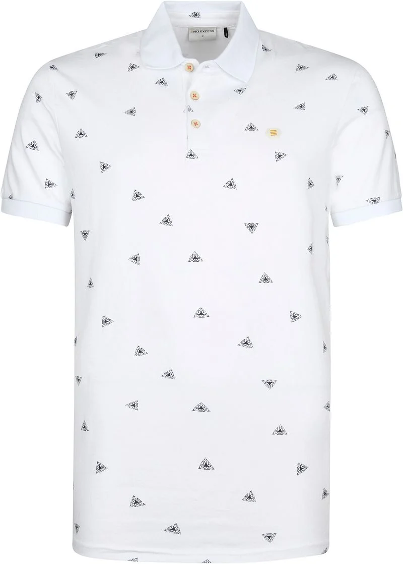 No Excess Polo Shirt Druck Weiß - Größe M günstig online kaufen