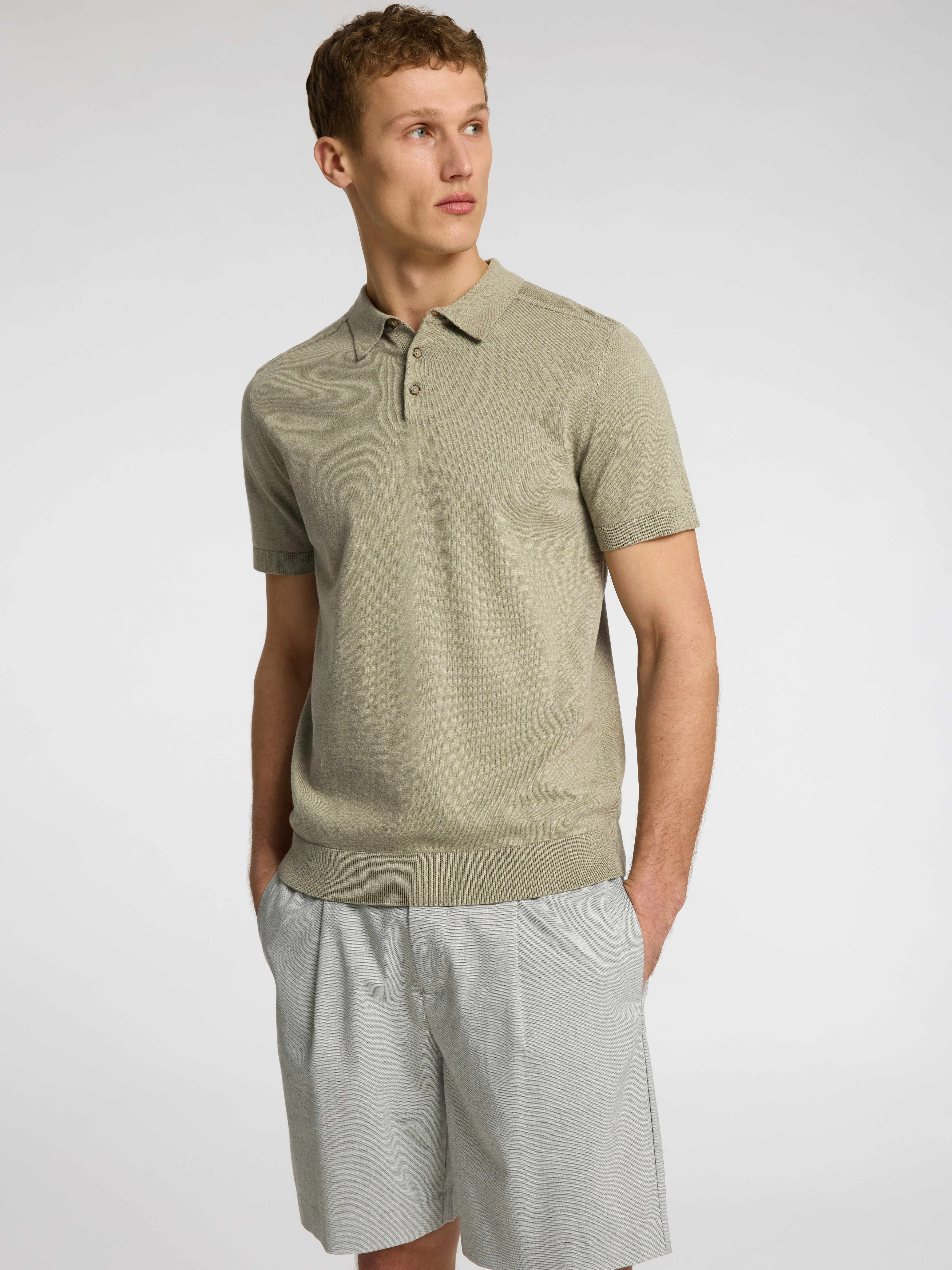 SELECTED HOMME Poloshirt SLHBERG SS KNIT POLO NOOS günstig online kaufen