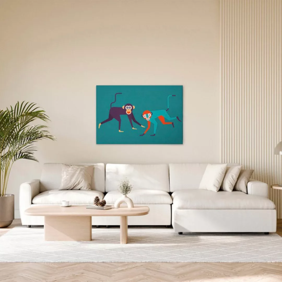 A.S. Création Leinwandbild "Monkey Business 1 - Wandbild Blau Violett Keilr günstig online kaufen