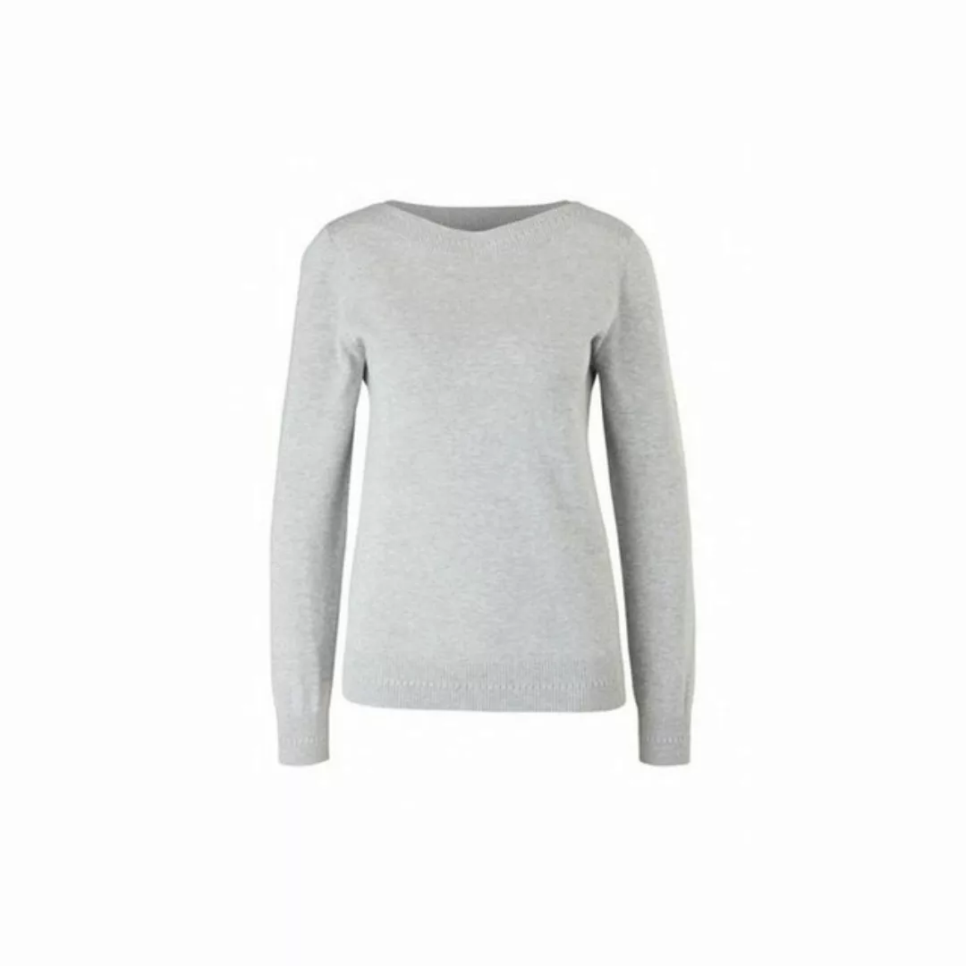 s.Oliver Strickpullover s.Oliver Pullover mit U-Boot-Ausschnitt in Grey (1- günstig online kaufen