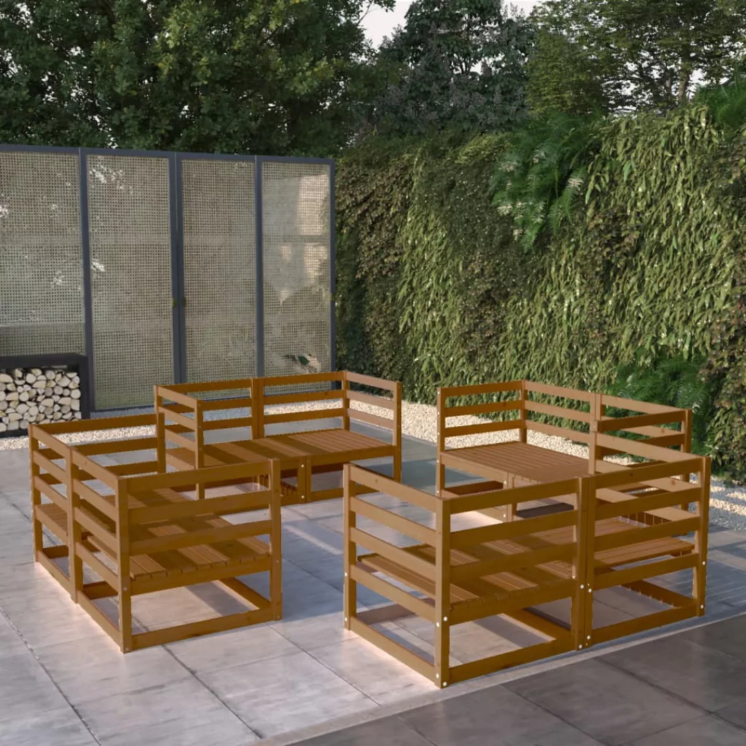 8-tlg. Garten-lounge-set Honigbraun Massivholz Kiefer günstig online kaufen