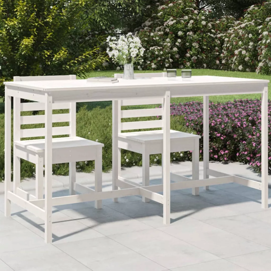 Vidaxl Gartentisch Weiß 203,5x90x110 Cm Massivholz Kiefer günstig online kaufen