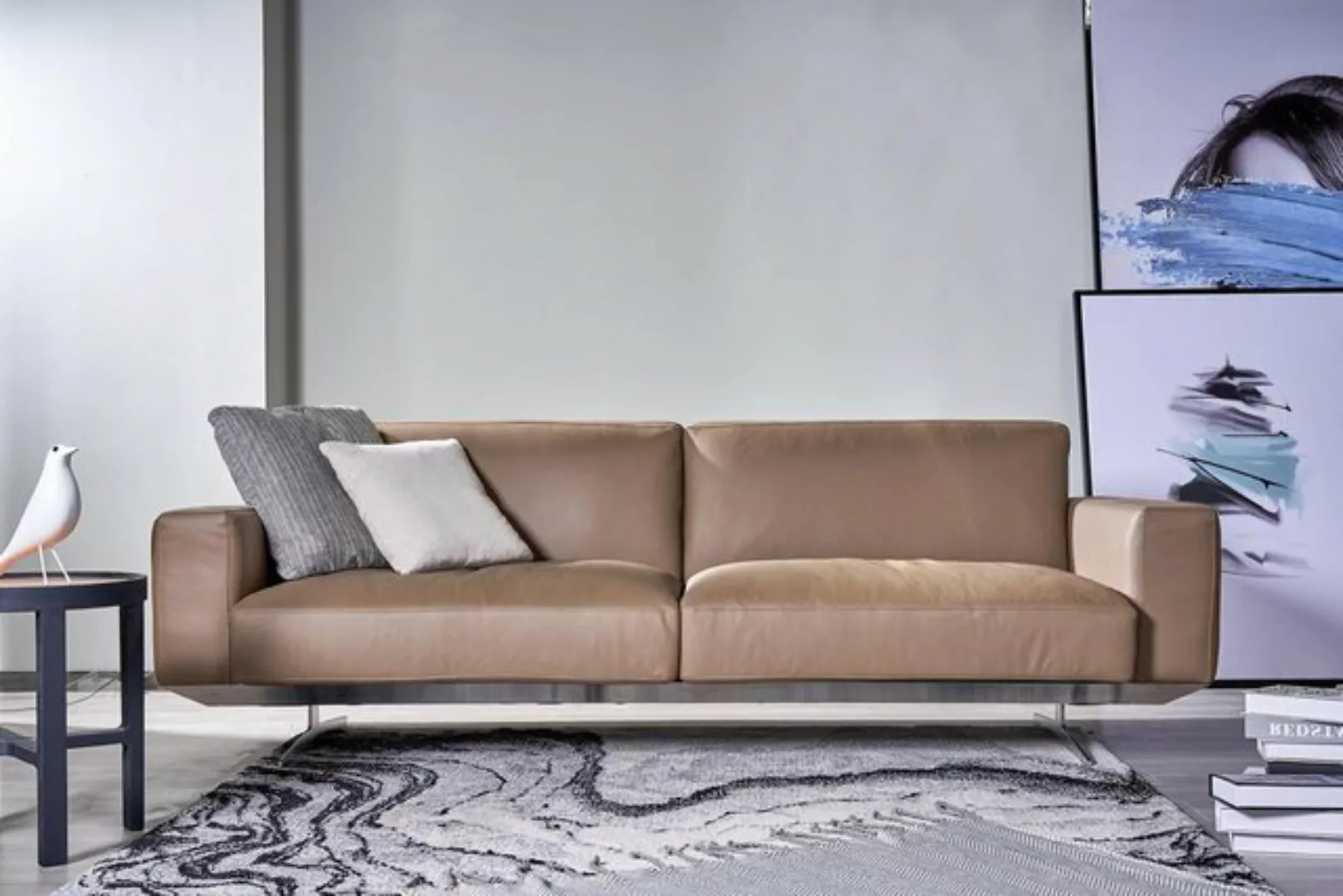 Xlmoebel Sofa Moderne braune 3-Sitzer Polstercouch für das Wohnzimmer, Herg günstig online kaufen