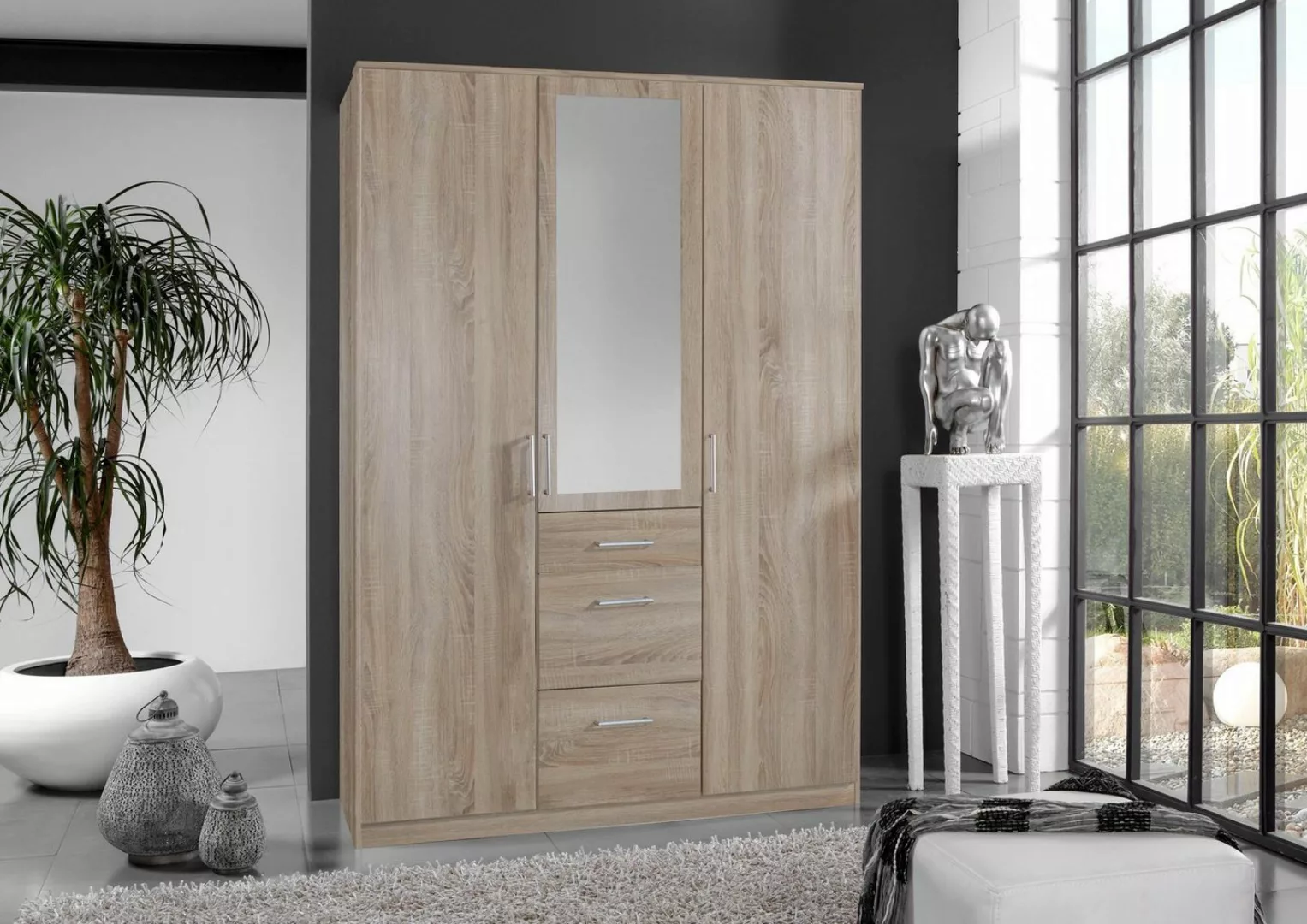 freiraum Kleiderschrank Click (B/H/T: 135x198x58 cm) in Eiche-Sägerau-Nachb günstig online kaufen