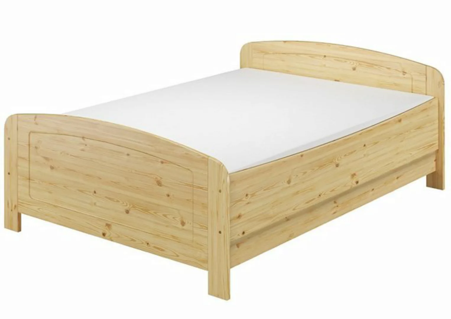 ERST-HOLZ Bett Seniorenbett hoher Sitz massiv Kiefer 140x200 Matratze Rollr günstig online kaufen