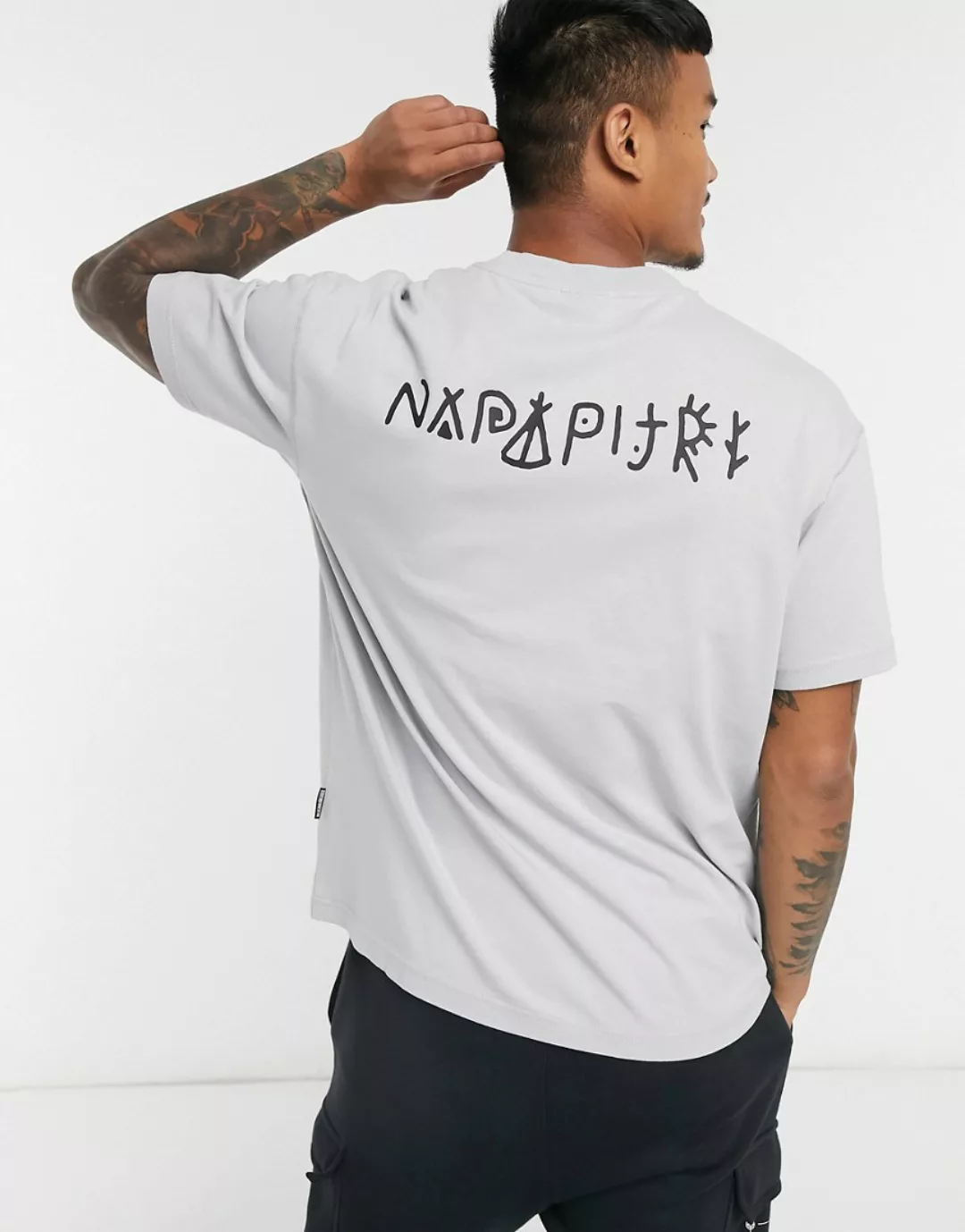 Napapijri – Yoik – T-Shirt in Grau günstig online kaufen