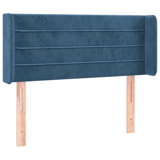 vidaXL Bett, Kopfteil mit Ohren Dunkelblau 93x16x78/88 cm Samt günstig online kaufen