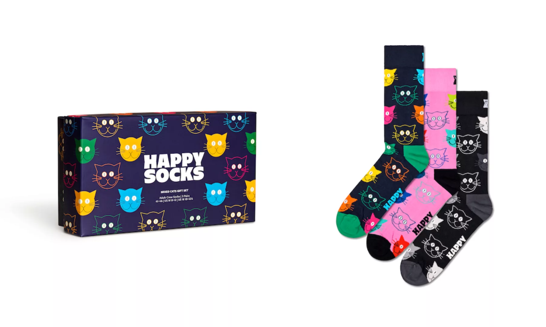 Happy Socks Socken "3-Pack Mixed Cat Socks Gift Set", (Packung, 3 Paar, Ges günstig online kaufen