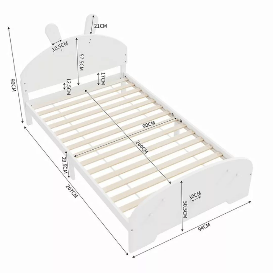 HAUSS SPLOE Hochbett 140*200cm mit Lattenrost, Stufentreppe, Kleiderschrank günstig online kaufen