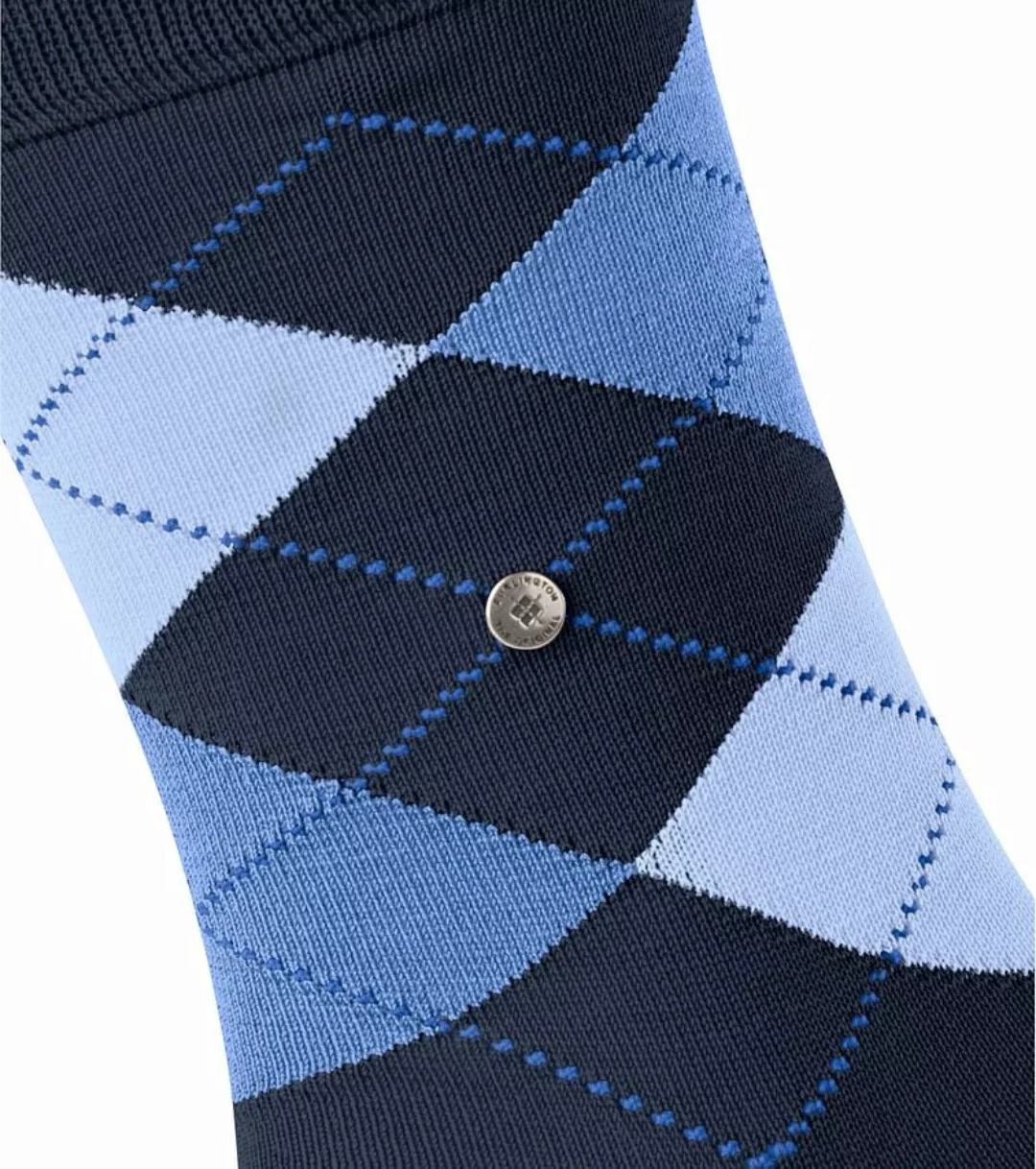 Burlington Manchester Socken Kariert Blau 6120 - Größe 40-46 günstig online kaufen