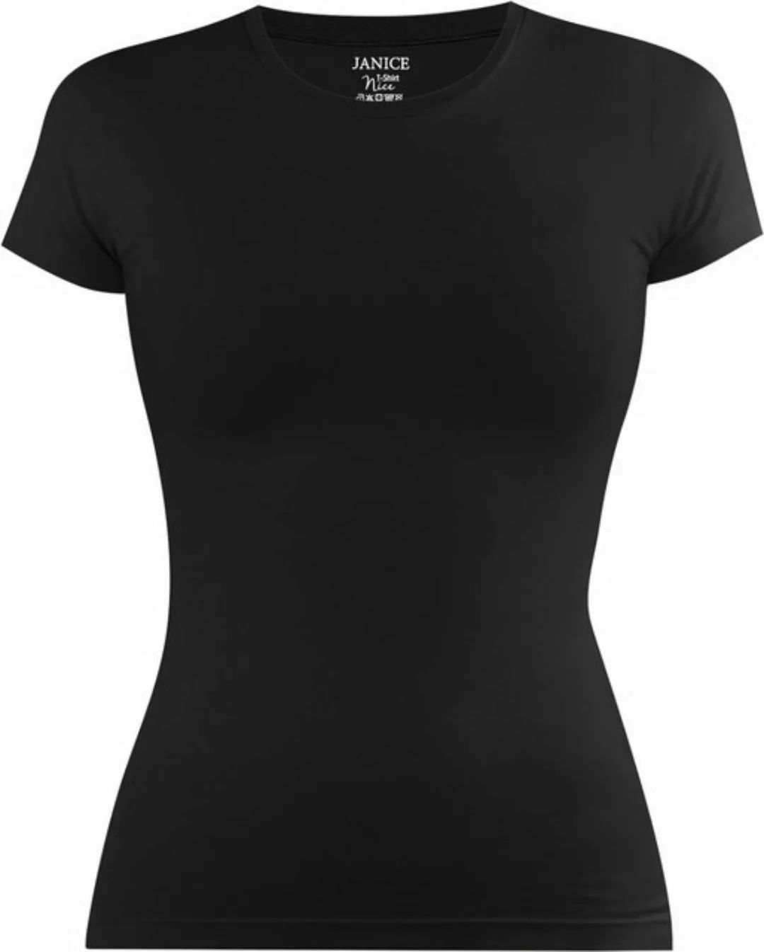 Janice Kurzarmshirt Damen T-Shirt hochgeschlossen Nice Figurbetontes Shirt günstig online kaufen