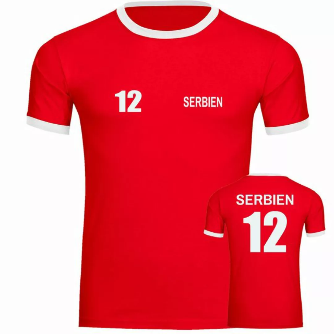 multifanshop T-Shirt Kontrast Serbien - Trikot 12 - Männer günstig online kaufen