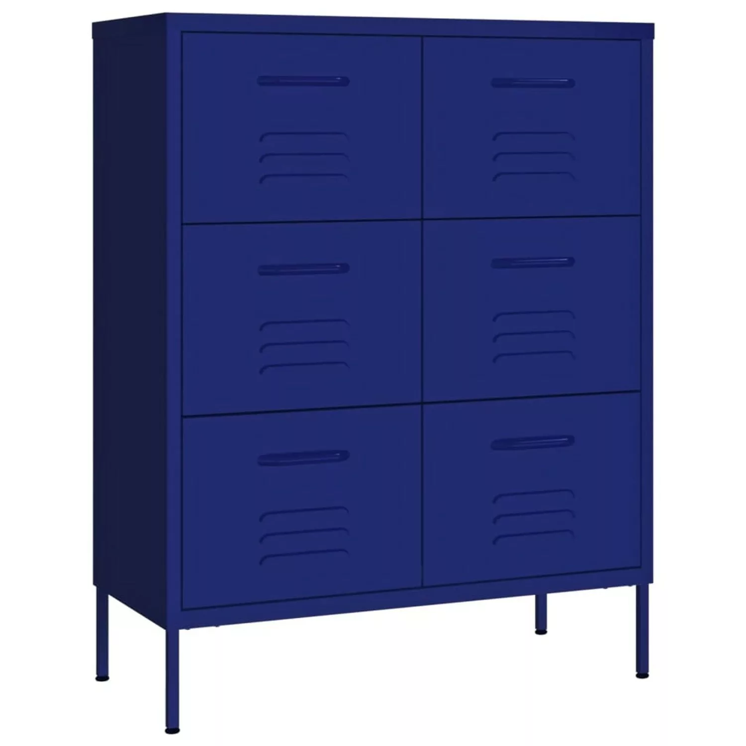 vidaXL Aktenschrank Schubladenschrank Marineblau 80x35x101,5 cm Stahl günstig online kaufen