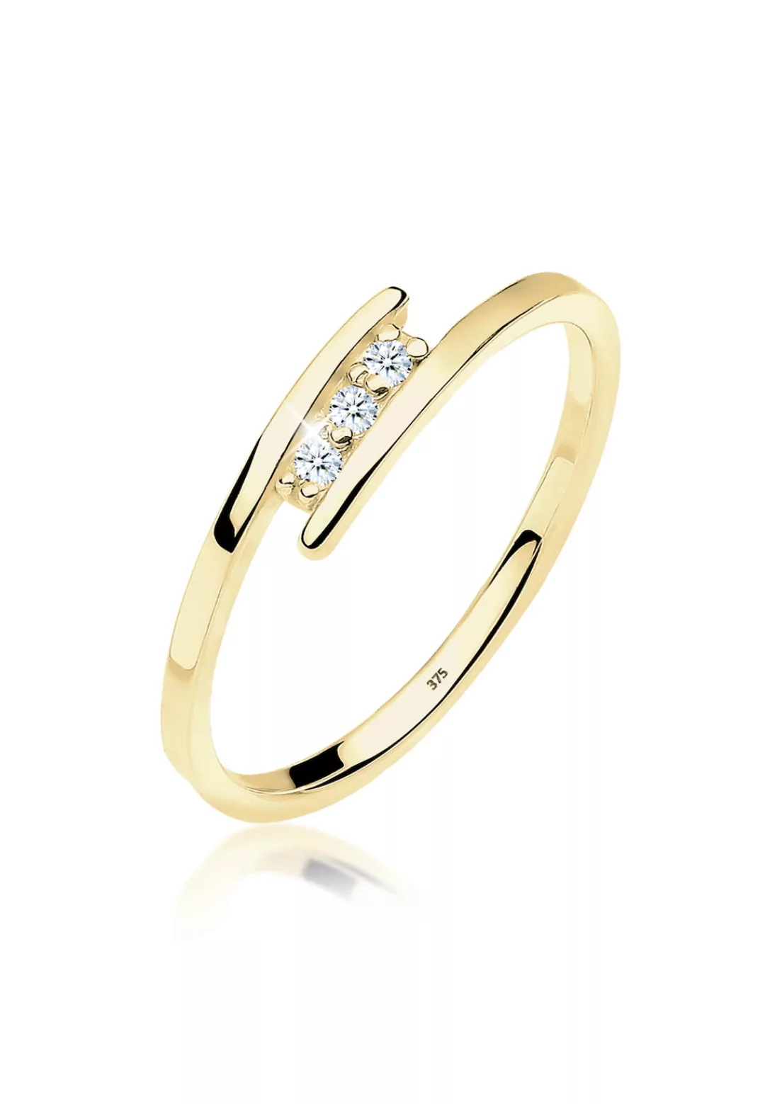 Elli DIAMONDS Verlobungsring "Verlobungsring Trio Diamant 0.045 ct. 375 Gel günstig online kaufen