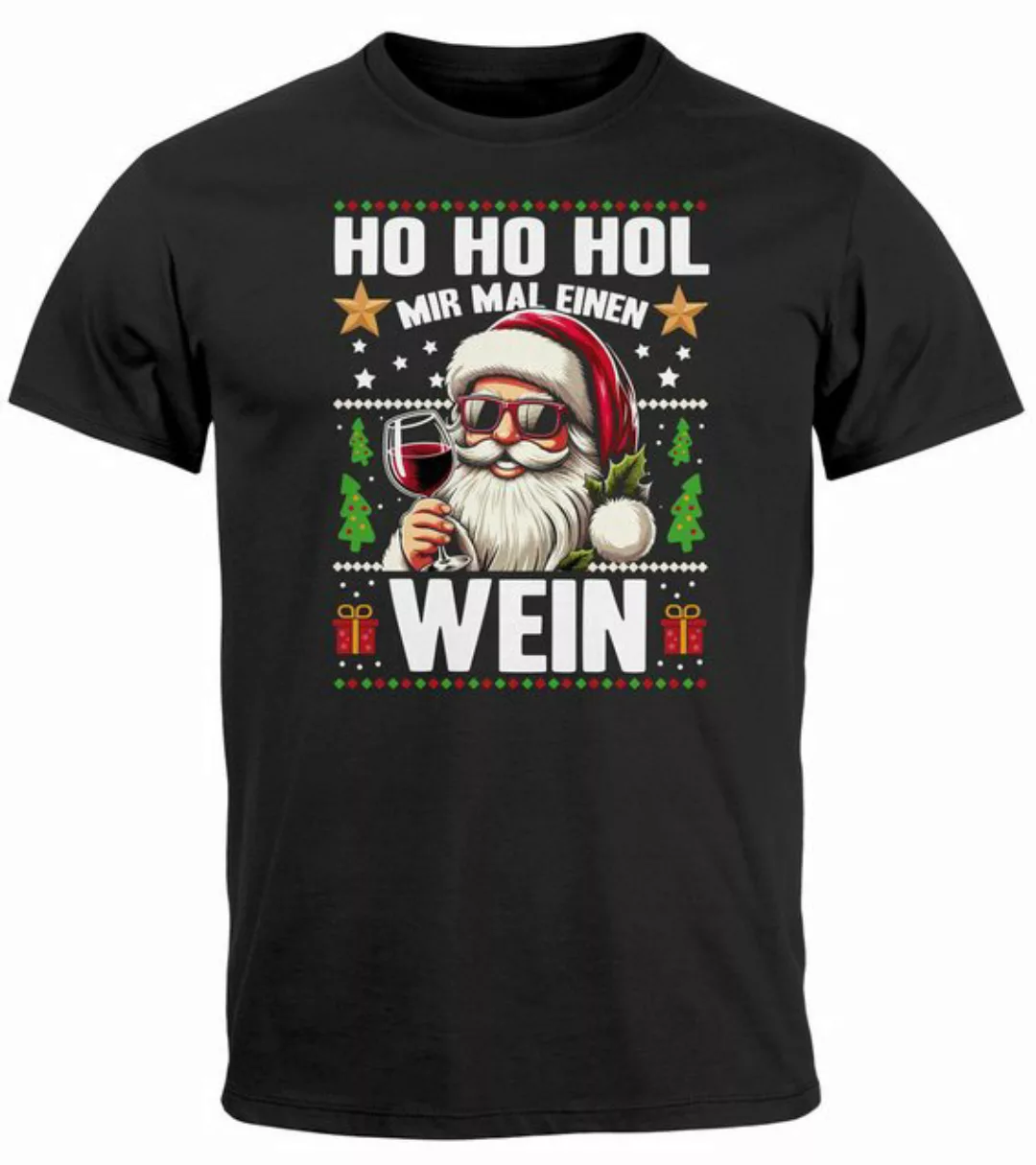 MoonWorks Print-Shirt Herren T-Shirt Weihnachten Spruch Lustig Ho Ho Hol mi günstig online kaufen