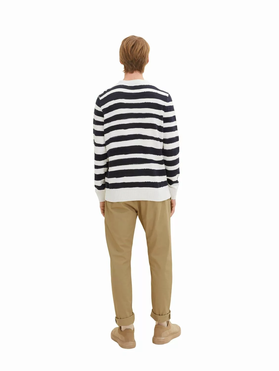 Tom Tailor Herren Rundhals Pullover PRINTED STRIPE KNITTER - Regular Fit günstig online kaufen