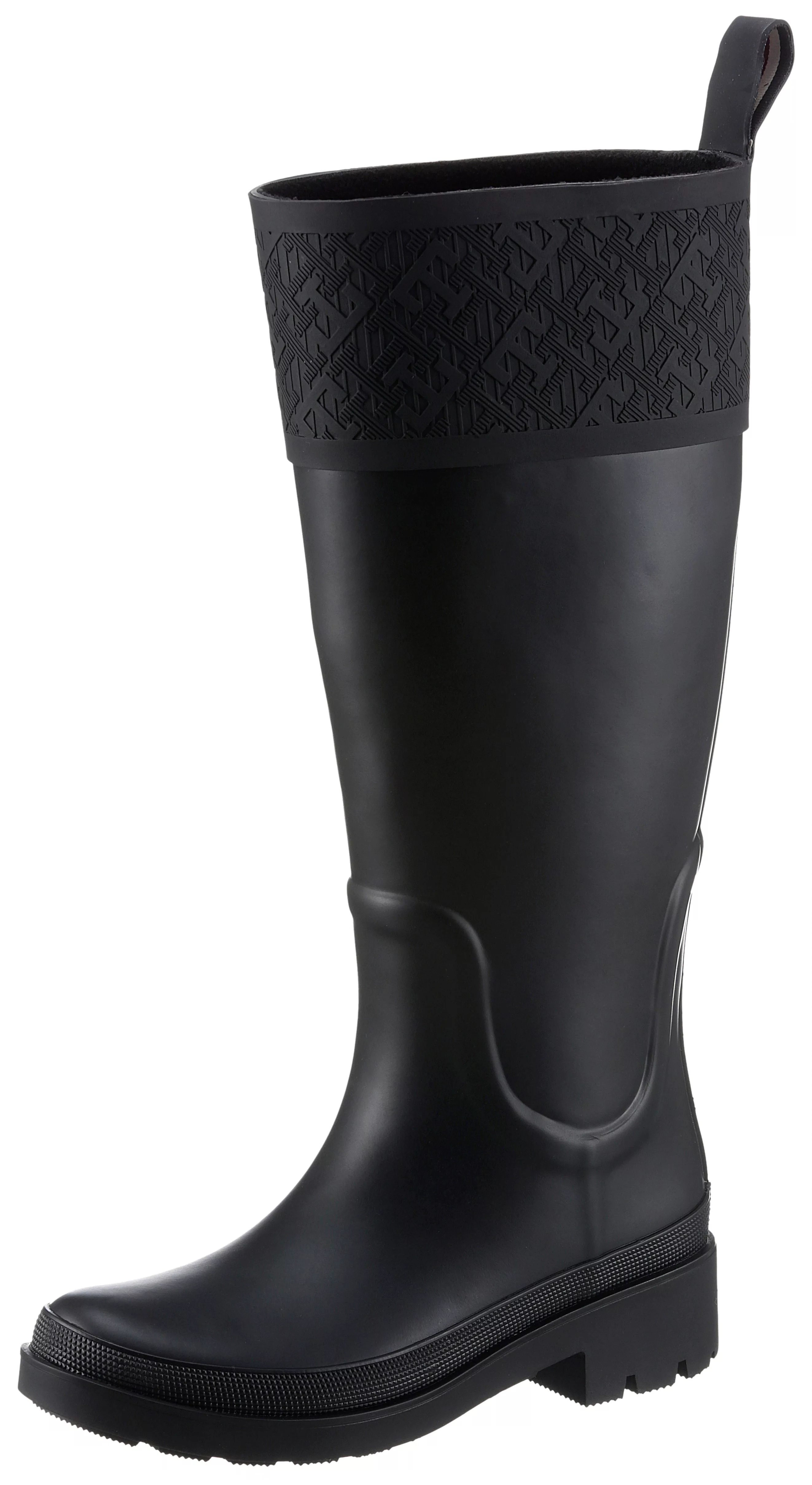 Tommy Hilfiger Gummistiefel "RUBBER LONG BOOT MONOGRAM", Blockabsatz, Schlu günstig online kaufen