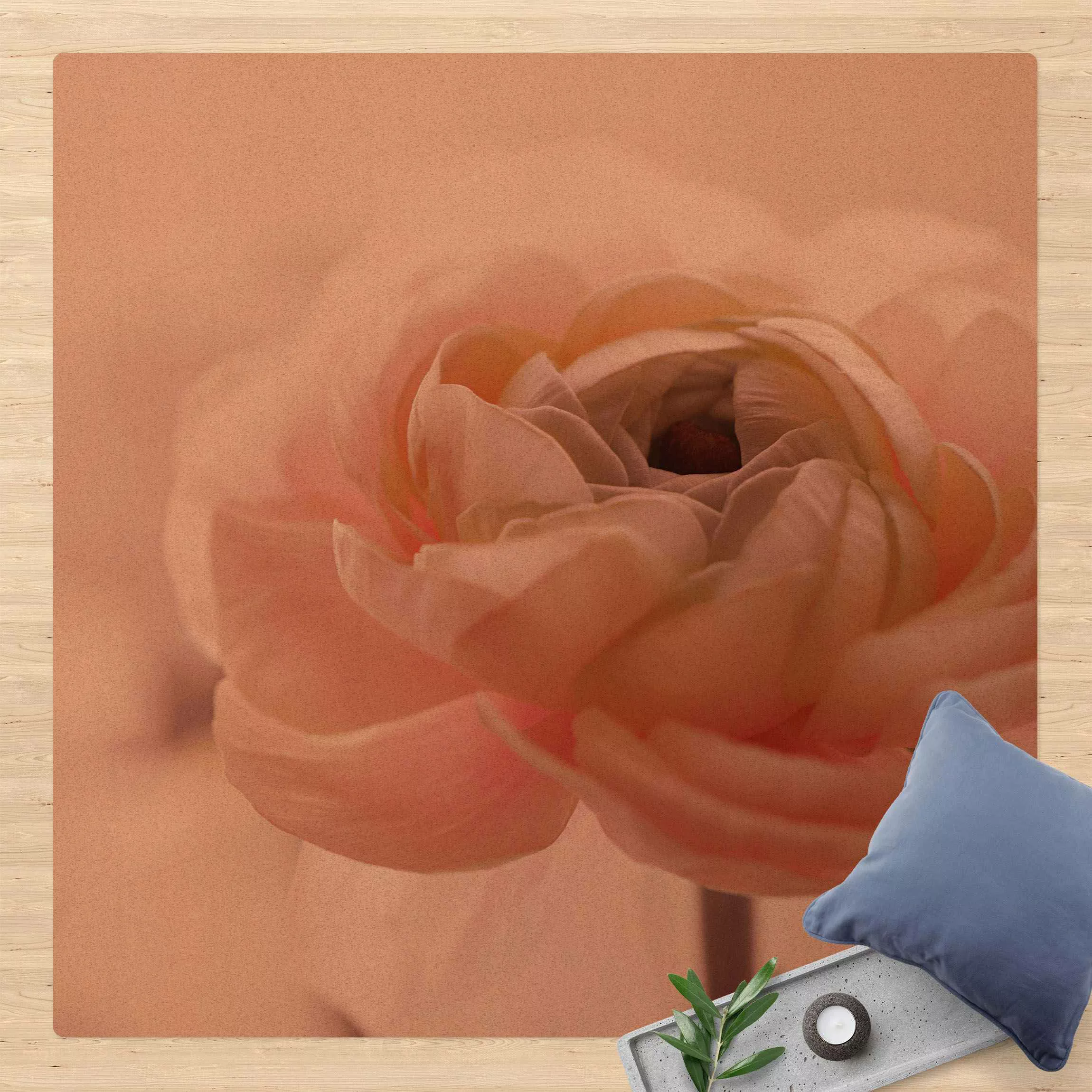 Kork-Teppich Rosa Blüte im Fokus günstig online kaufen