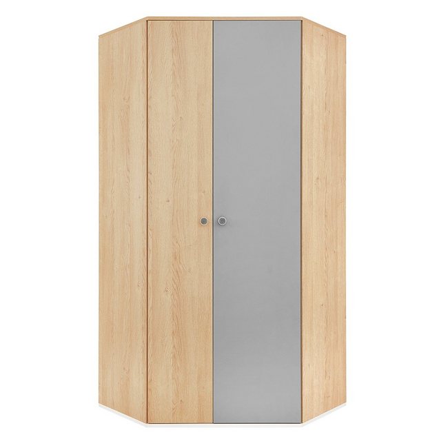 Lomadox Kleiderschrank PINETO-133 Eiche Nb., grau, 2 Türen, B/H/T ca. 90/19 günstig online kaufen