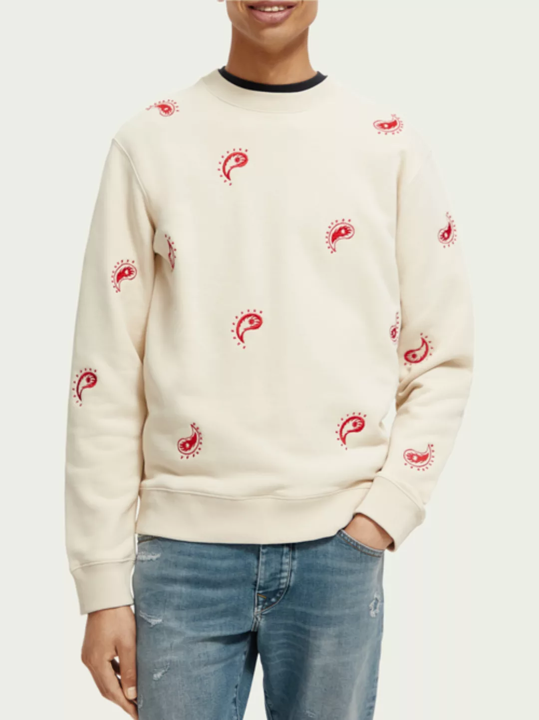 Maison Scotch Regular fit embroidered sweatshirt günstig online kaufen