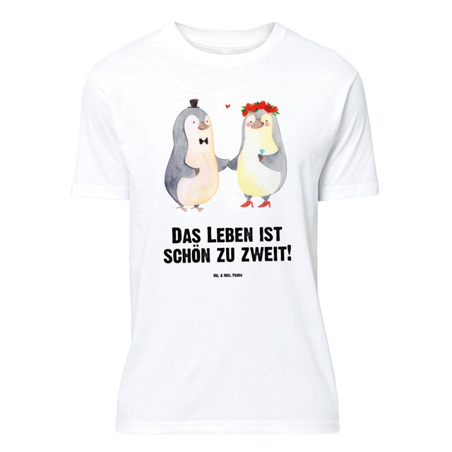 Mr. & Mrs. Panda T-Shirt Pinguin Heirat - Weiß - Geschenk, Nachthemd, Schla günstig online kaufen