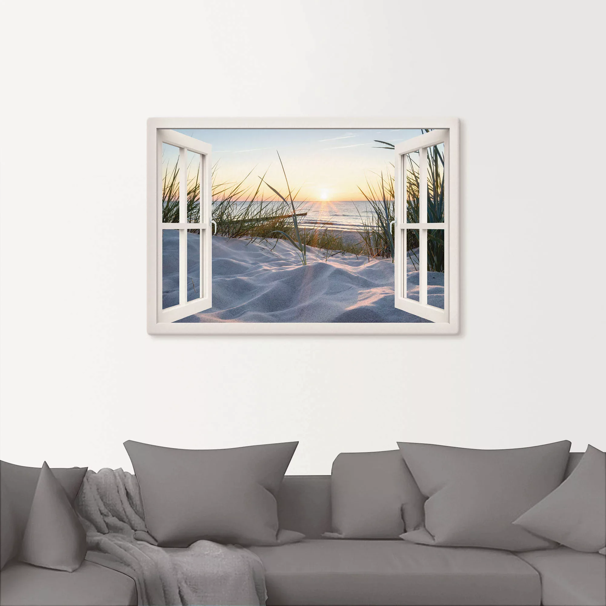 Artland Wandbild »Ostseestrand durchs Fenster«, Meer Bilder, (1 St.), als A günstig online kaufen