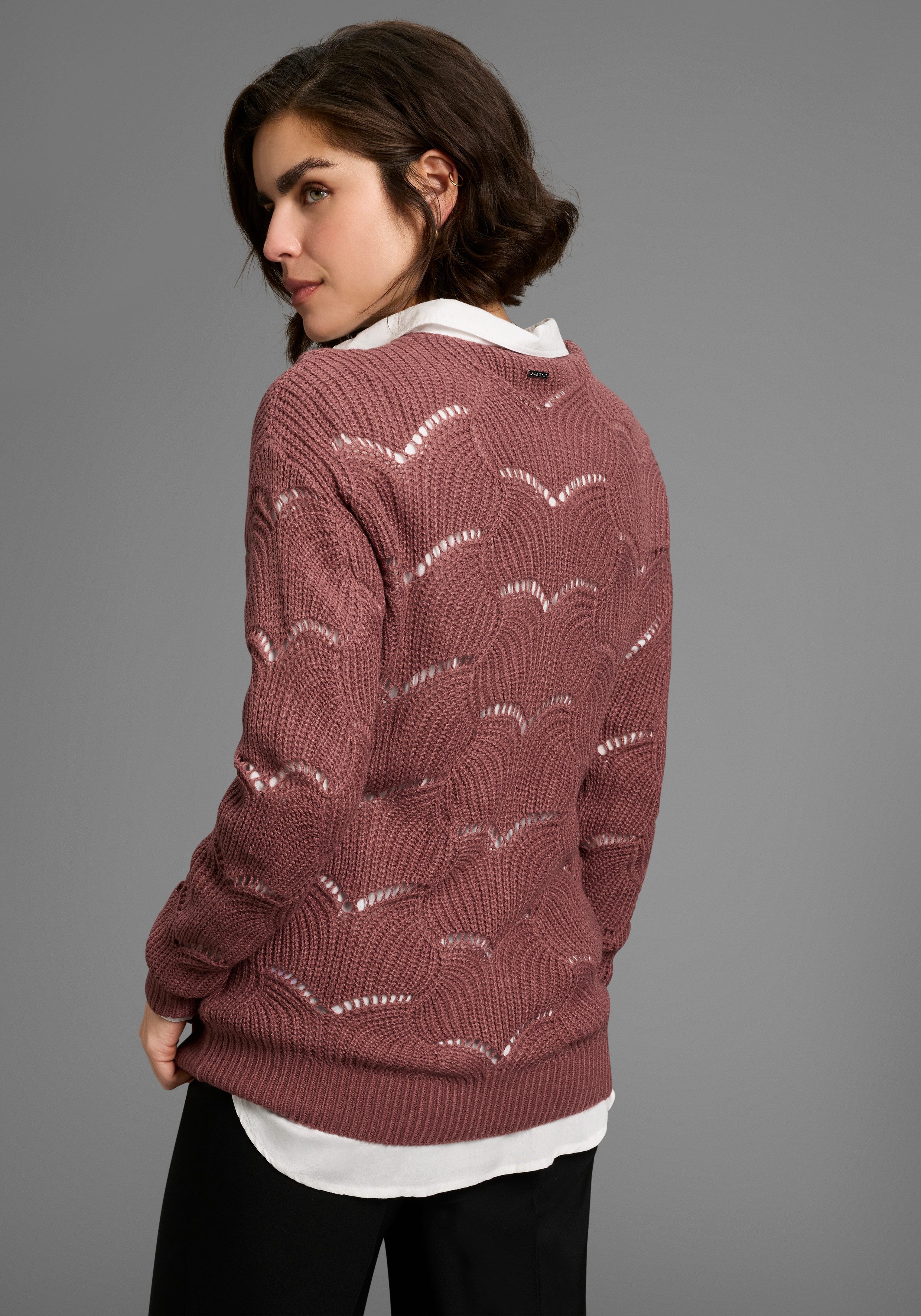 Laura Scott Ajourpullover mit Lochmuster günstig online kaufen