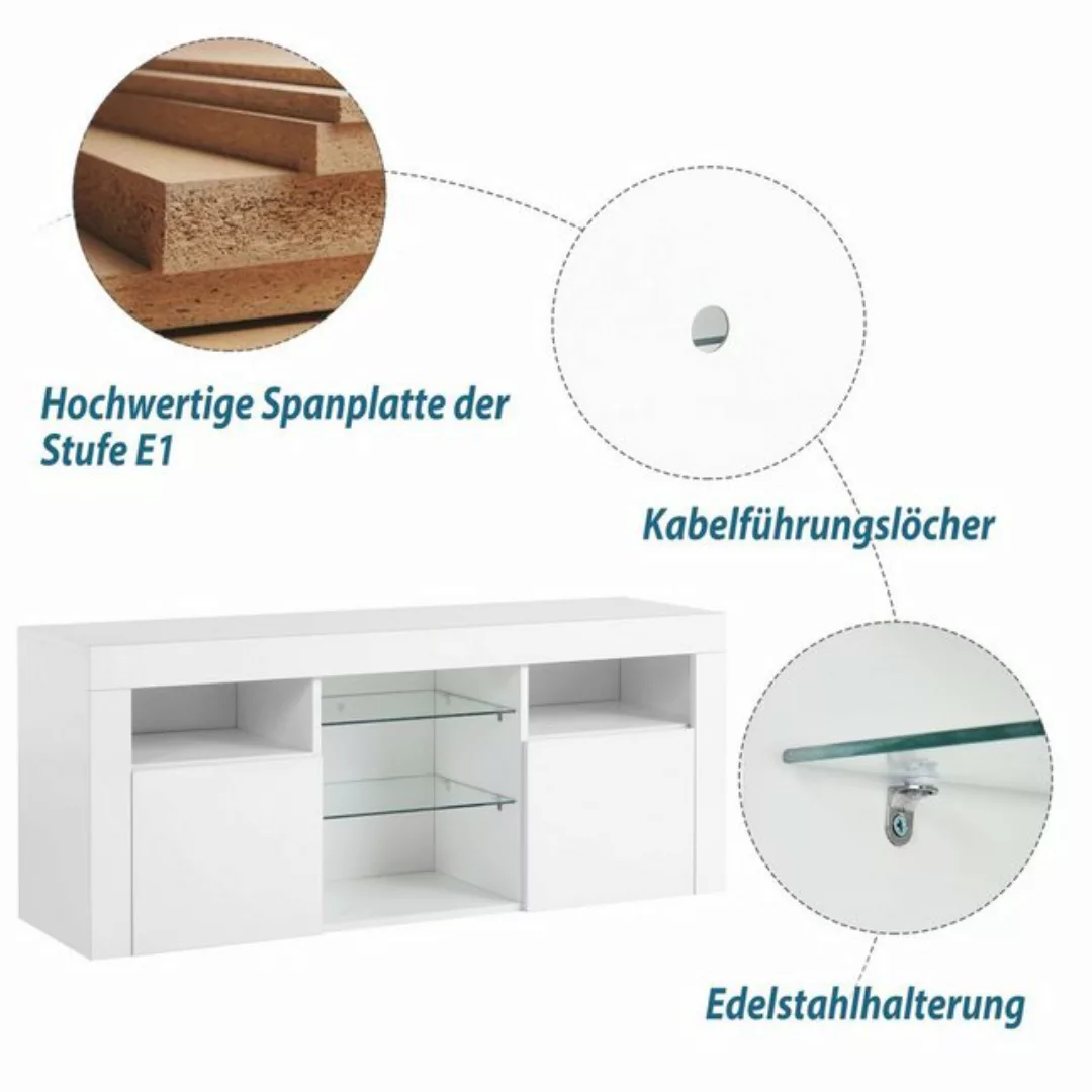 HAUSS SPLOE TV-Schrank LED-TV-Schrank TV-Tisch Beistellschrank Sideboard (H günstig online kaufen