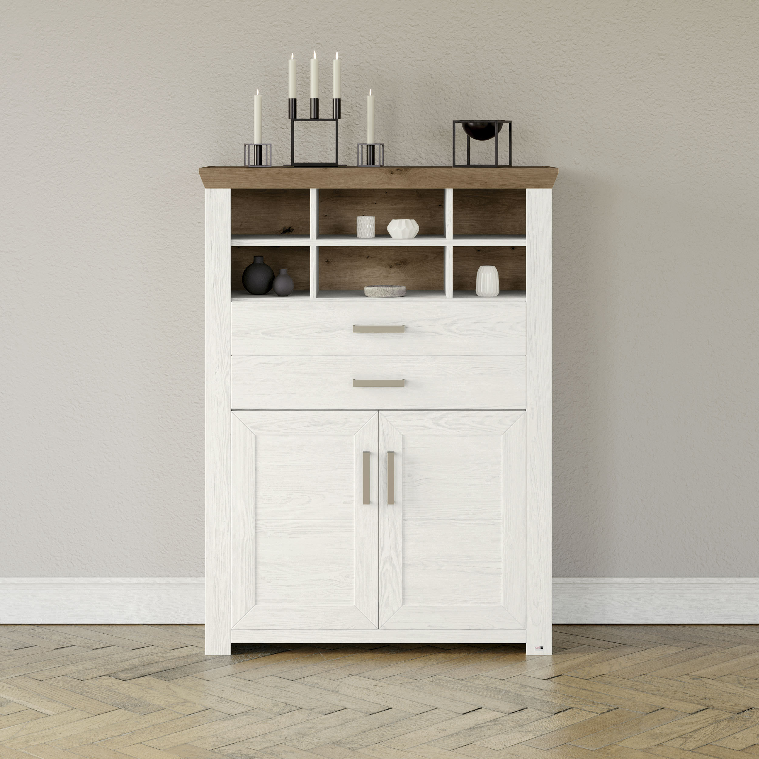 set one by Musterring Highboard "York", Typ 16, mit Holztüren und Schubkast günstig online kaufen