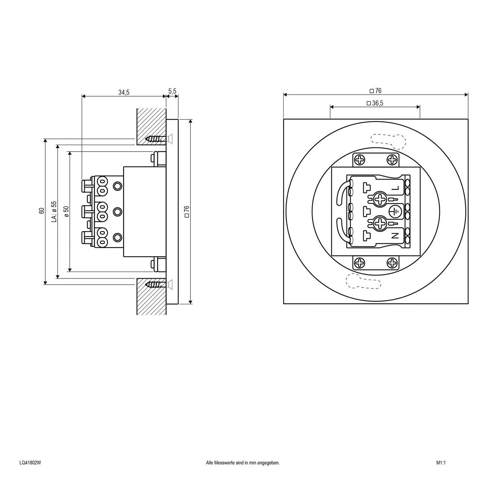 EVN Lichttechnik LED-Wandeinbauleuchte ws 3000K IP44 220-240V LQ41802W günstig online kaufen