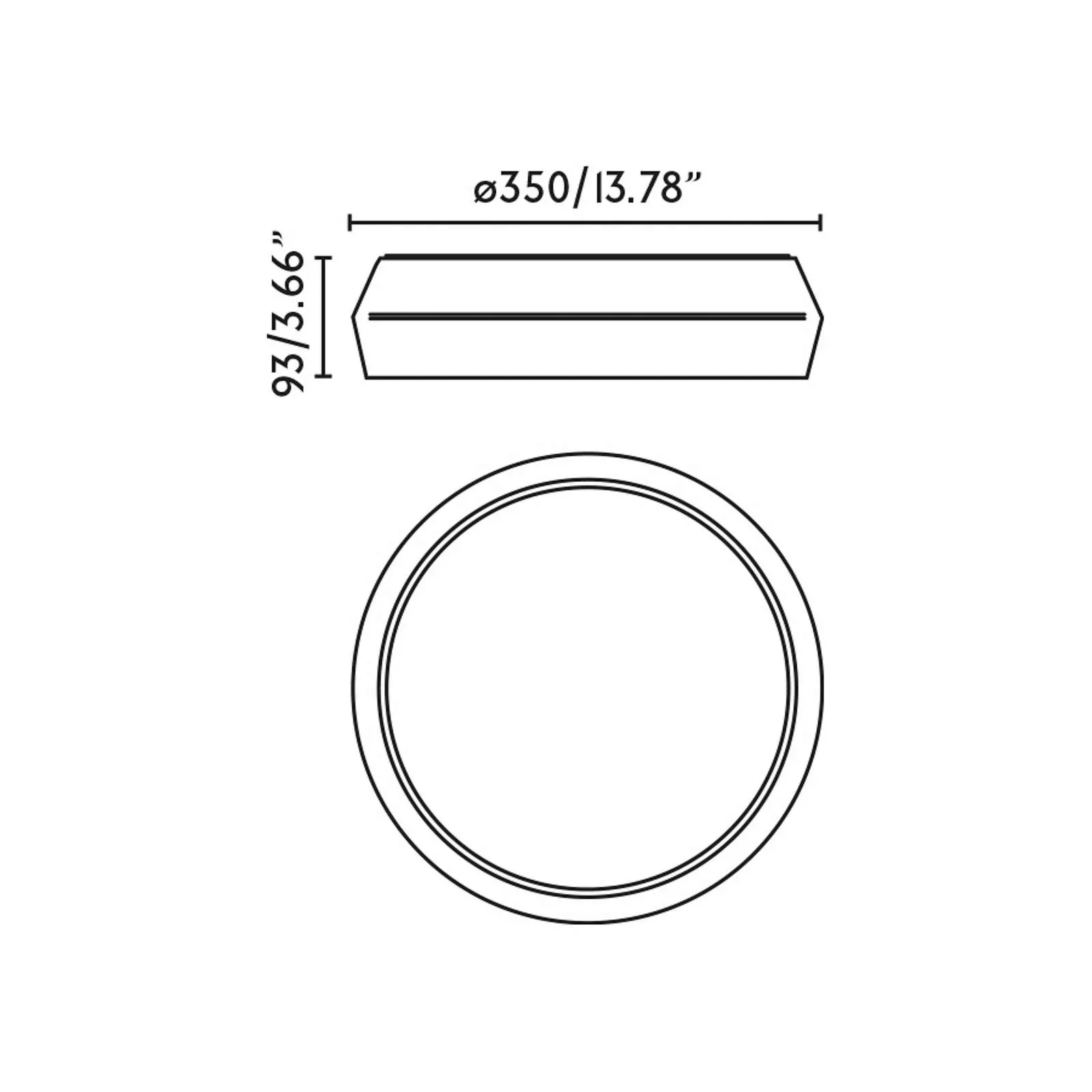 LED-Deckenlampe Shoku, weiß/schwarz, Aluminium/PMMA, Ø 35 cm günstig online kaufen