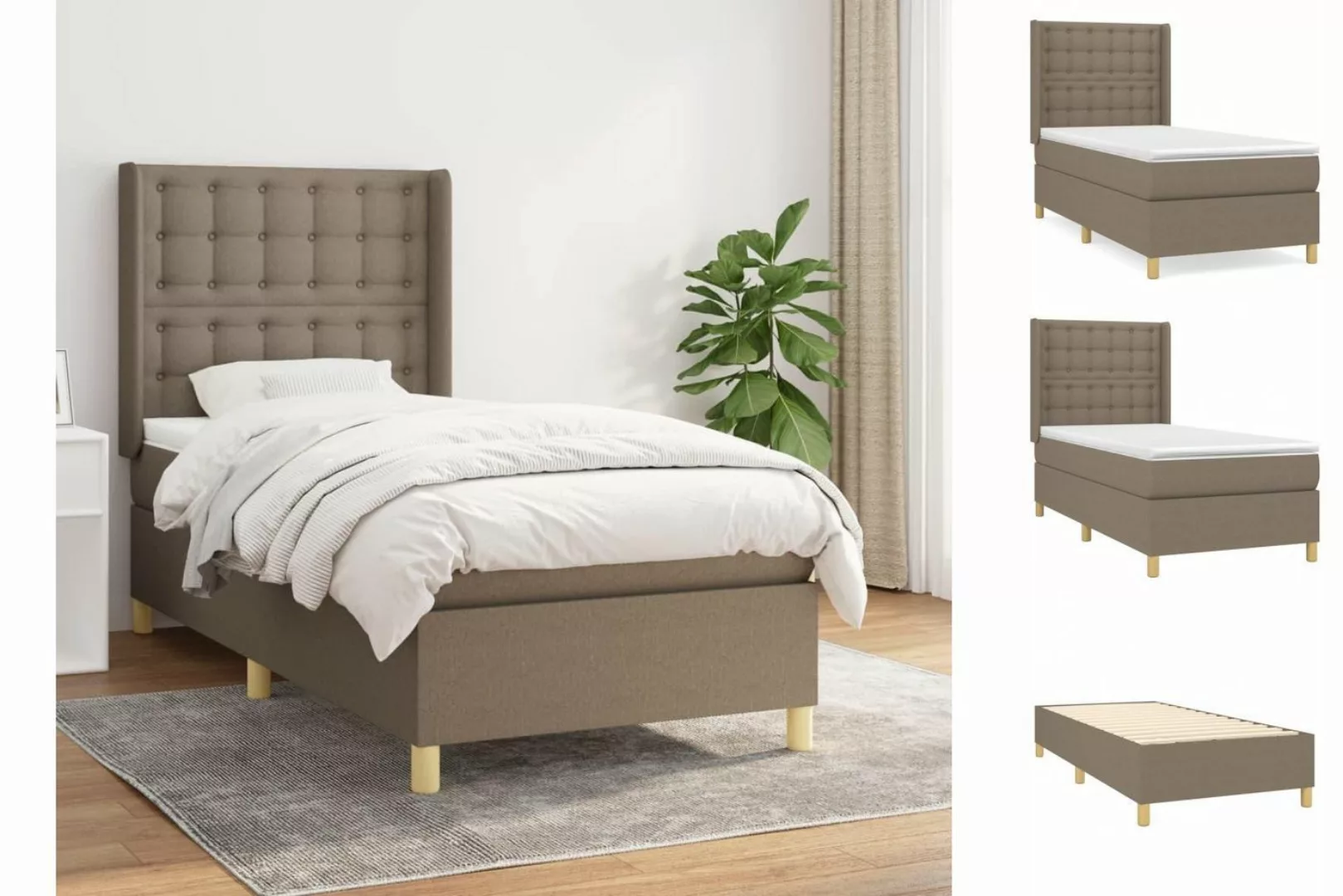 vidaXL Boxspringbett Bett Boxspringbett mit Matratze & Topper Stoff verschi günstig online kaufen