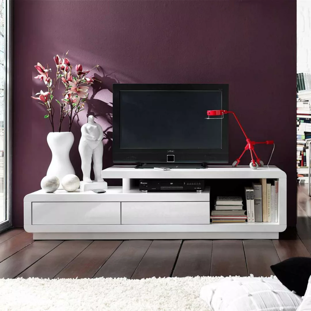 TV Lowboard in Weiß Hochglanz 170 cm breit günstig online kaufen
