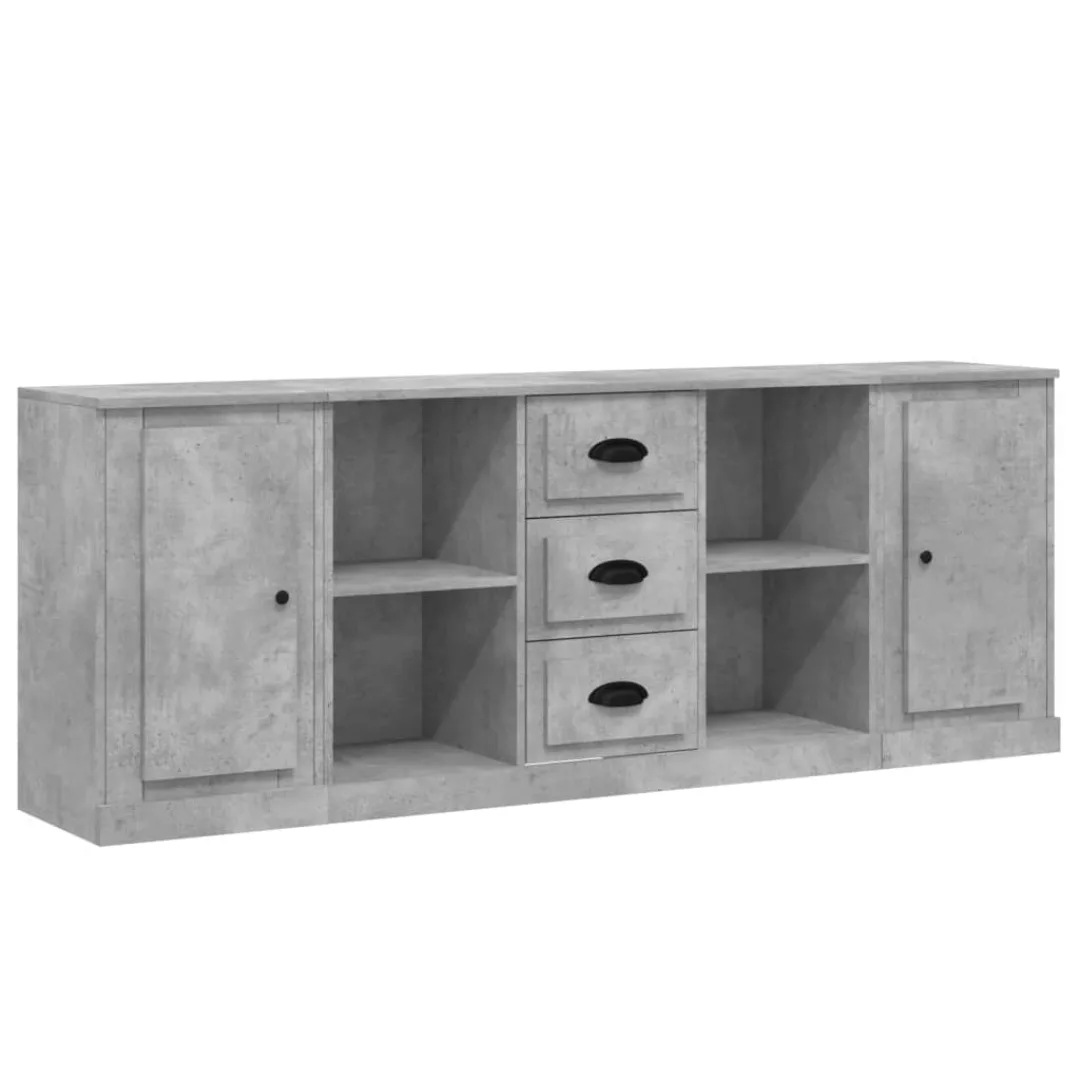 Vidaxl Sideboards 3 Stk. Betongrau Holzwerkstoff günstig online kaufen