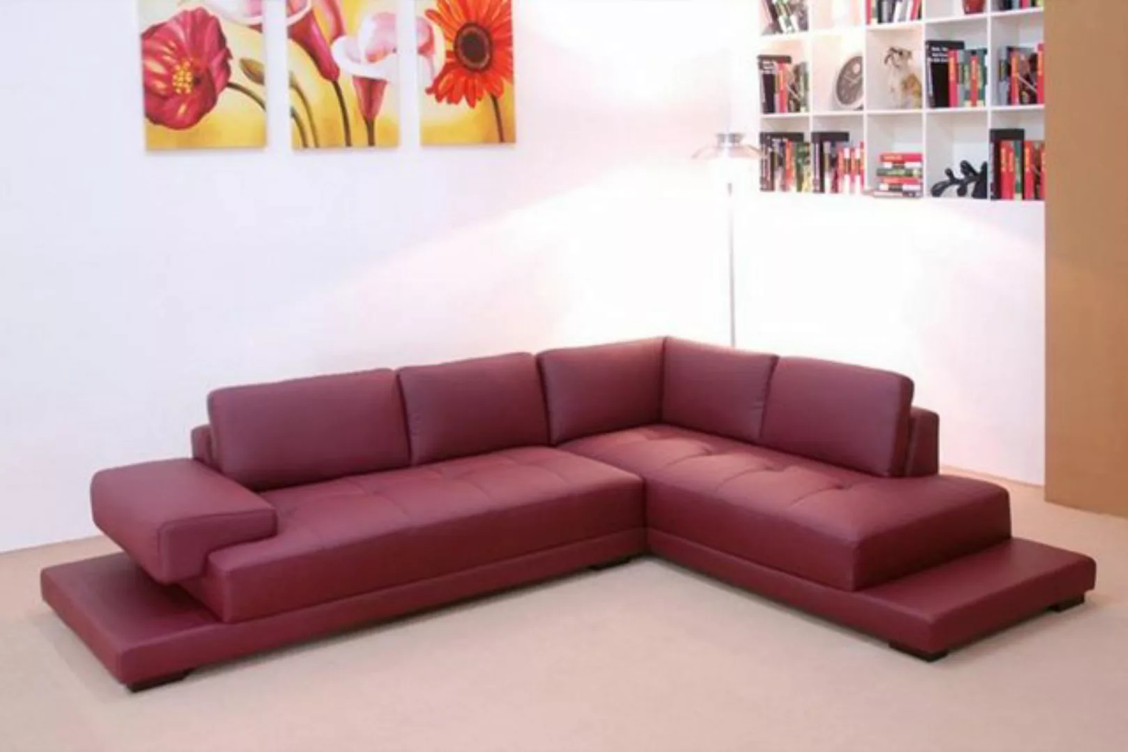 Xlmoebel Ecksofa Leder-Ecksofa in Weiß mit Couch, Polsterung und Sitzfläche günstig online kaufen