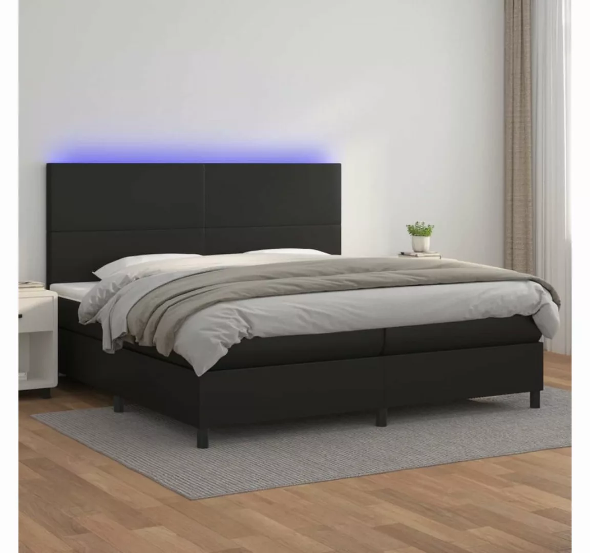 vidaXL Boxspringbett Boxspringbett mit Matratze & LED Kunstleder (200 x 200 günstig online kaufen