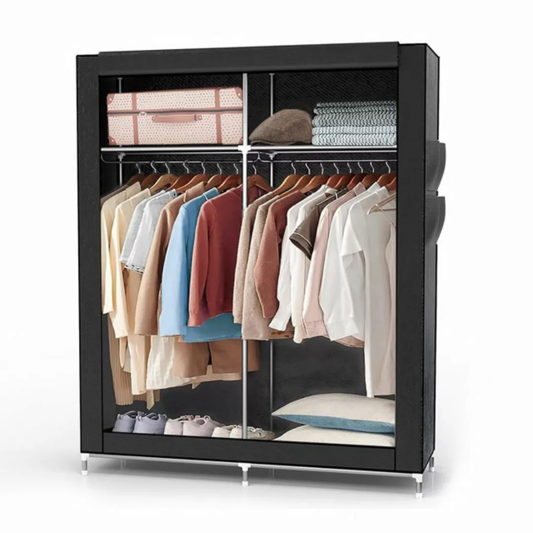 Intirilife Kleiderschrank (Faltschrank 108x170x45 cm in RABEN SCHWARZ, 1-St günstig online kaufen