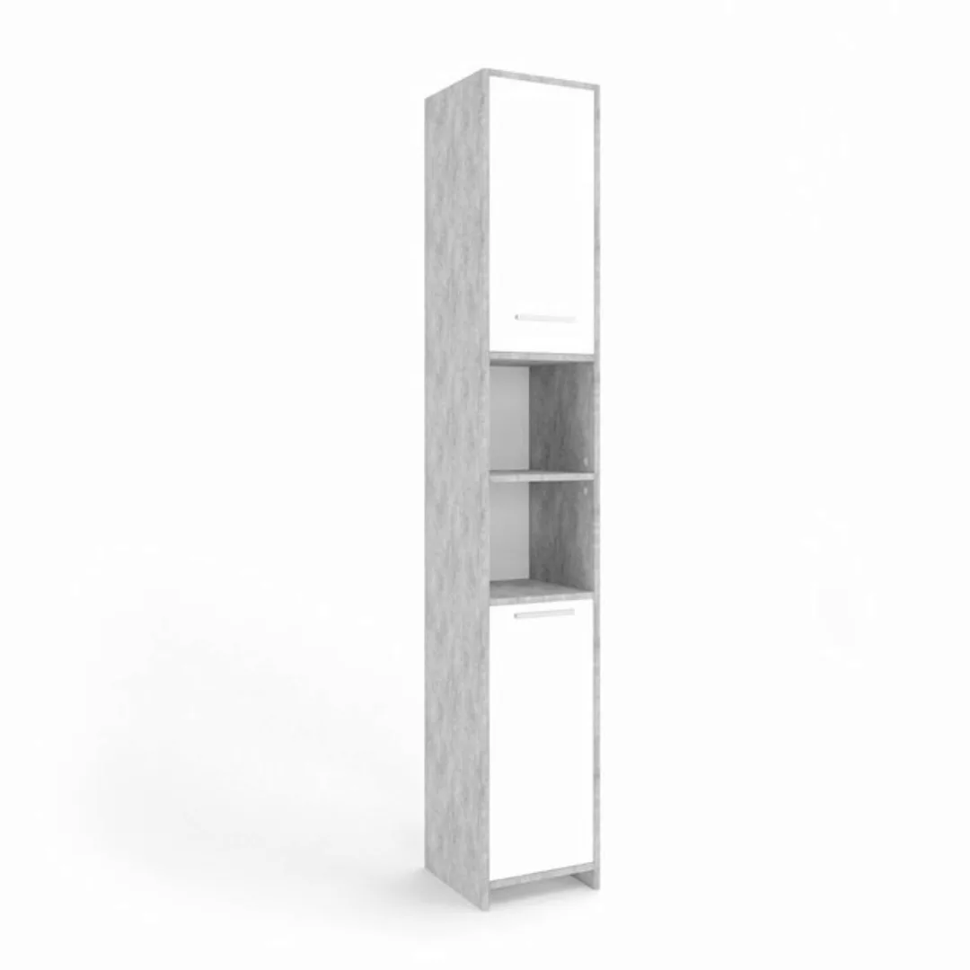 Vicco Hochschrank Kiko, Beton/Weiß, 30 x 190 cm günstig online kaufen