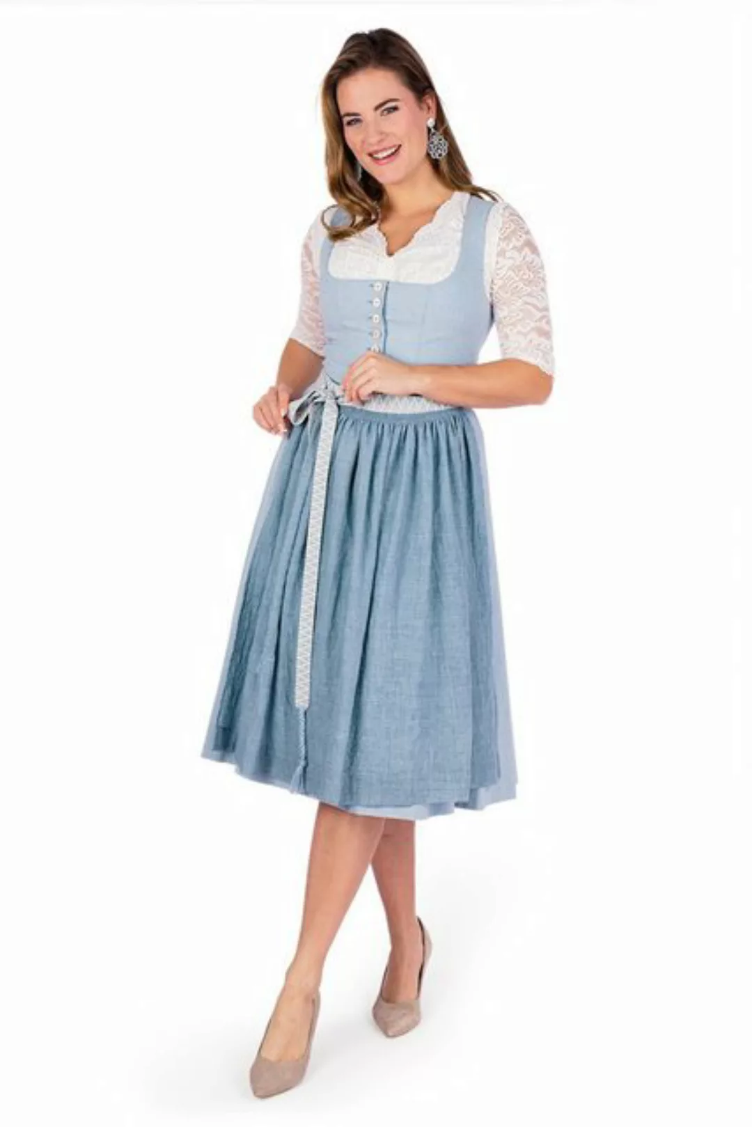 Hammerschmid Dirndl Midi Dirndl 2tlg. - PILLERSEE - eisblau günstig online kaufen