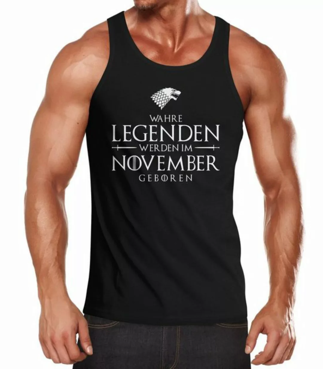 MoonWorks Tanktop Herren Tanktop Wahre Legenden werden im [object Object] g günstig online kaufen