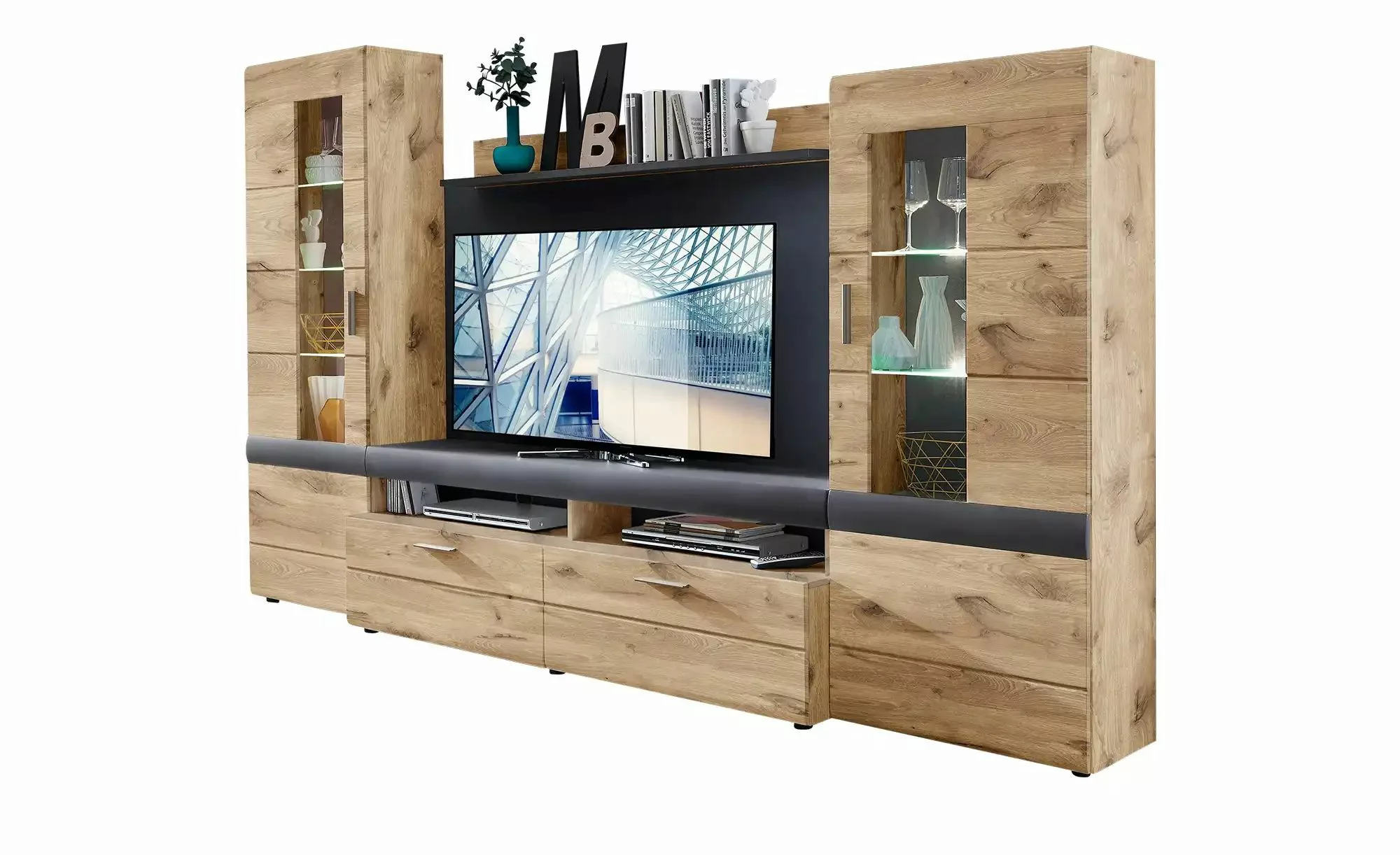 uno Wohnkombination  Cannes ¦ holzfarben ¦ Maße (cm): B: 280 H: 194 T: 50 W günstig online kaufen