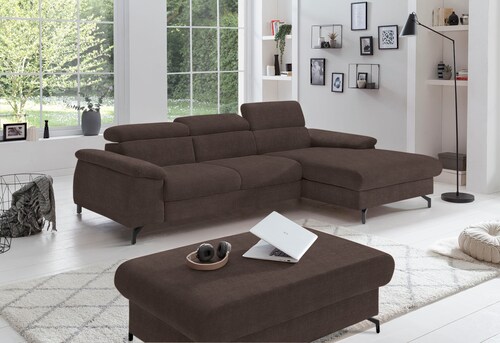 COTTA Ecksofa "Komaris L-Form", mit Kopfteilverstellung, wahlweise mit Bett günstig online kaufen