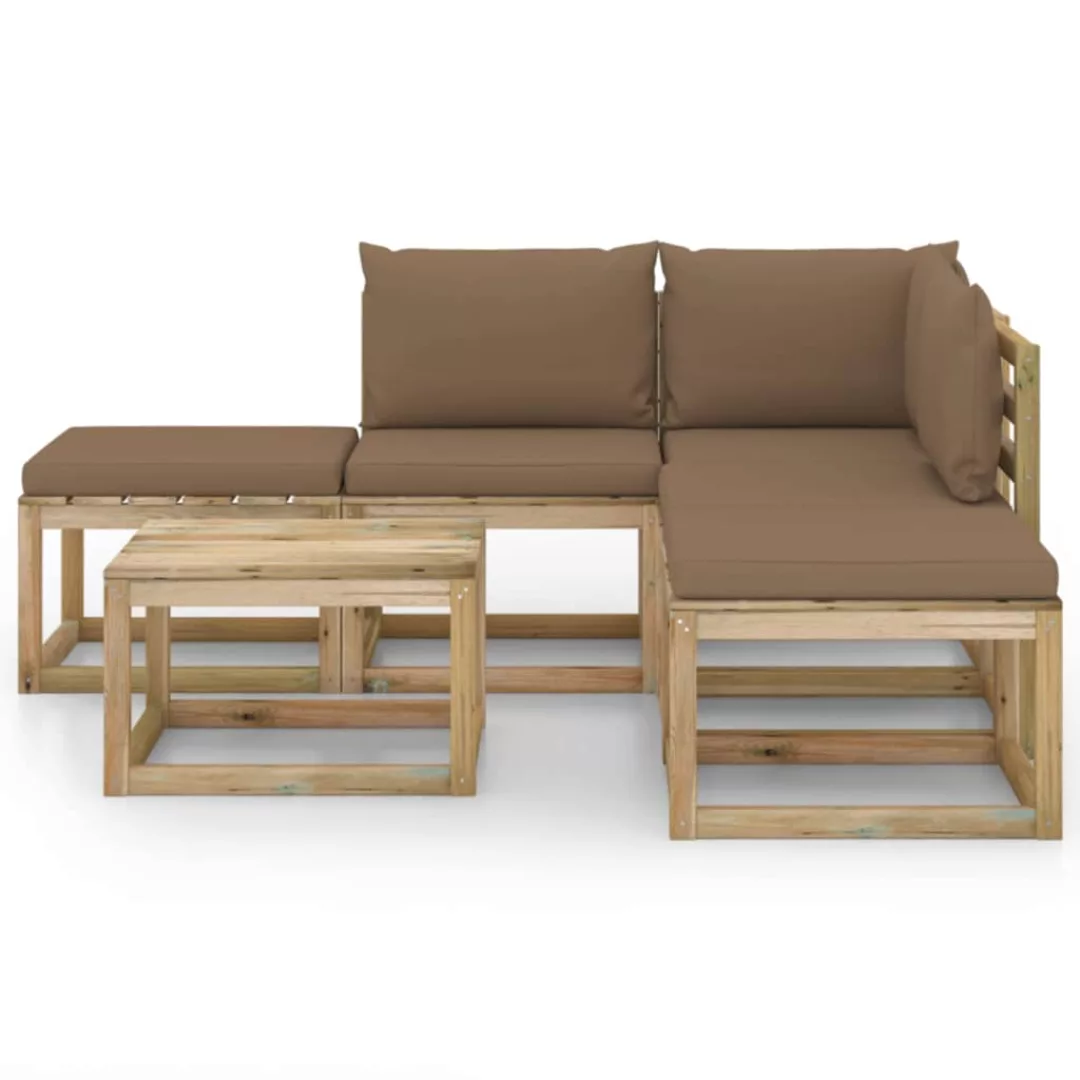 6-tlg. Garten-lounge-set Mit Taupe Kissen günstig online kaufen