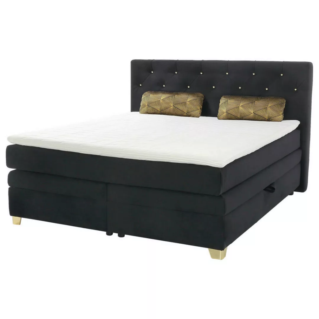 Boxspringbett  schwarz Liegefläche B/L: ca. 180x200 cm günstig online kaufen