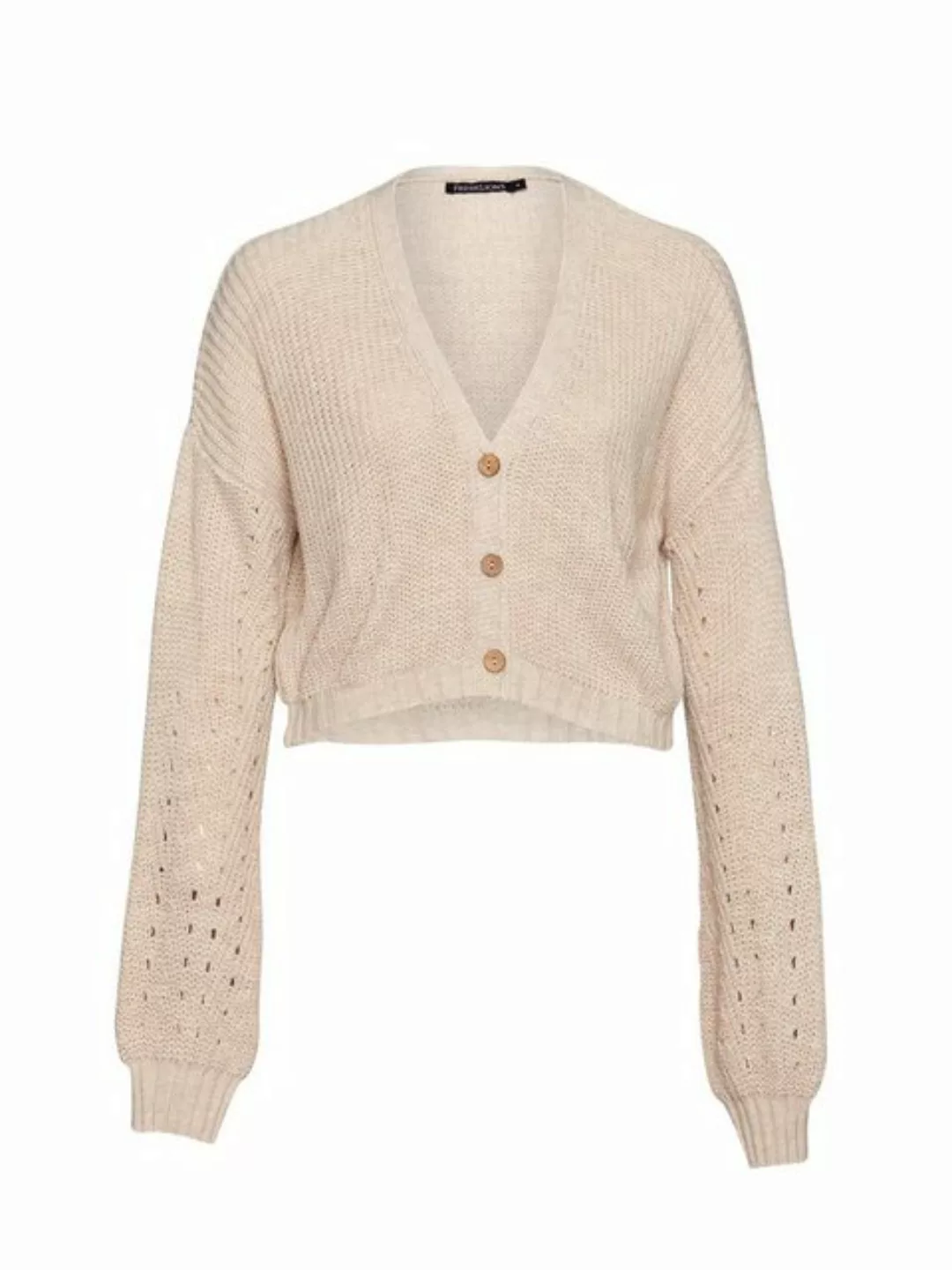 Freshlions Cardigan Crop Cardigan mit Knopfleiste in beige - M günstig online kaufen