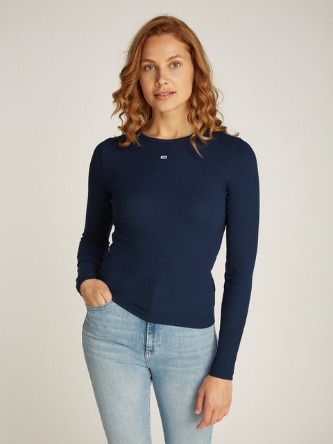 Tommy Jeans Langarmshirt "TJW SLIM ESSENTIAL RIB LS", mit Logostickerei günstig online kaufen